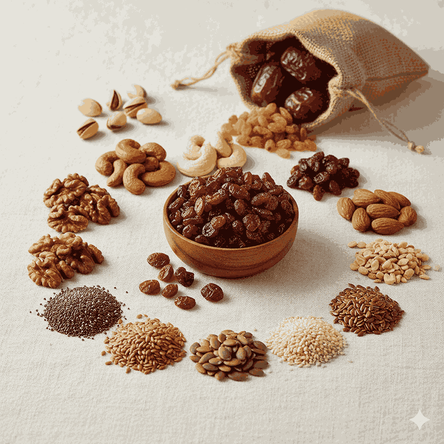 Dry Fruits, Nuts & Seeds